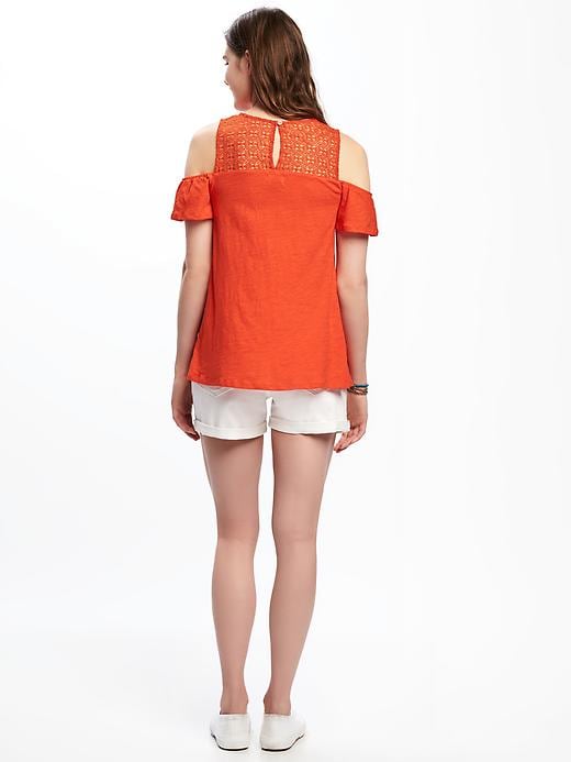 Image number 2 showing, Cut-Out Cold-Shoulder Swing Top for Women