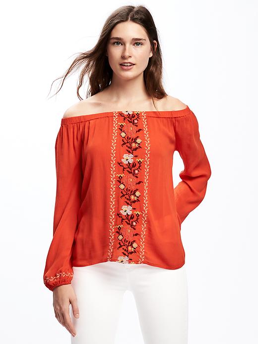 View large product image 1 of 1. Embroidered Swing Top for Women