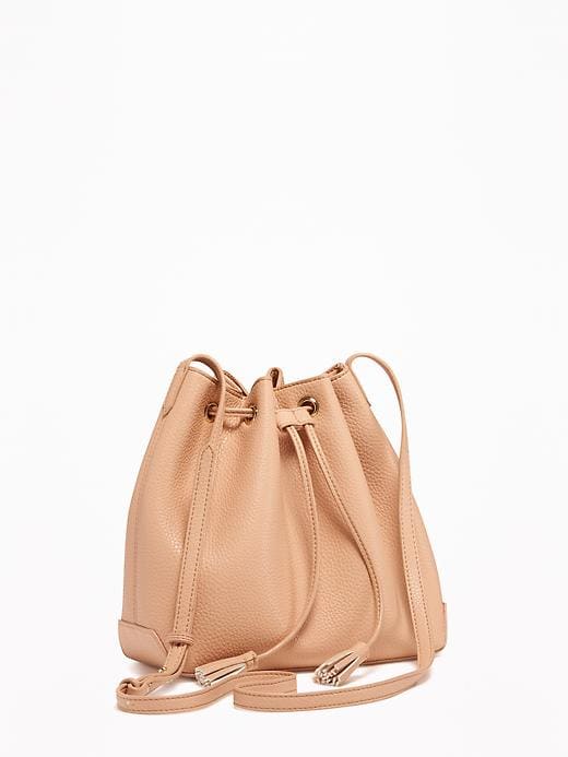 View large product image 1 of 2. Faux-Leather Bucket Bag for Women