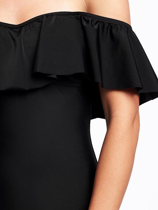 Image number 4 showing, Ruffled Off-Shoulder Swimsuit for Women