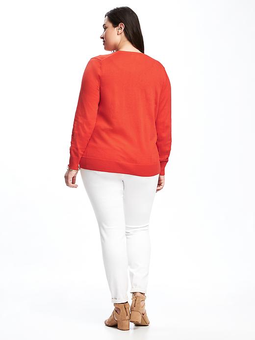 Image number 2 showing, Semi-Fitted Plus-Size V-Neck Cardi