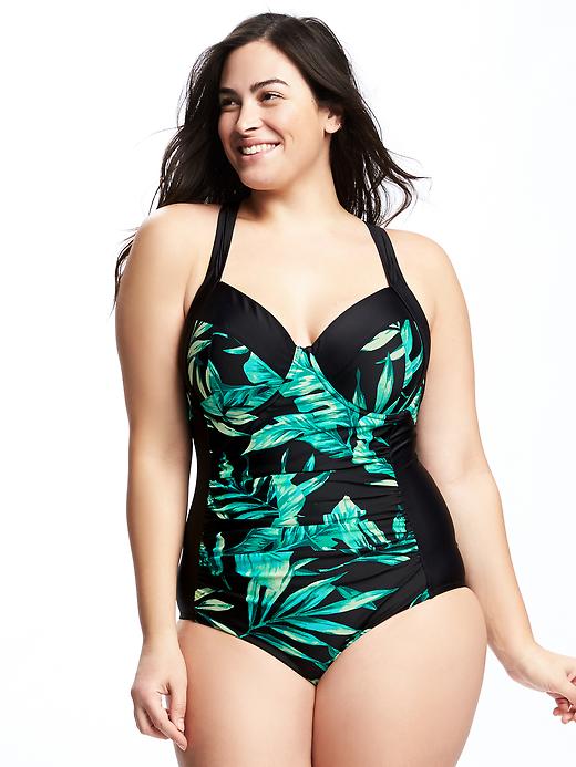 View large product image 1 of 1. Smooth & Slim Underwire Plus-Size Swimsuit