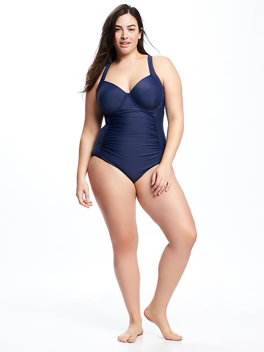 Image number 3 showing, Smooth & Slim Underwire Plus-Size Swimsuit