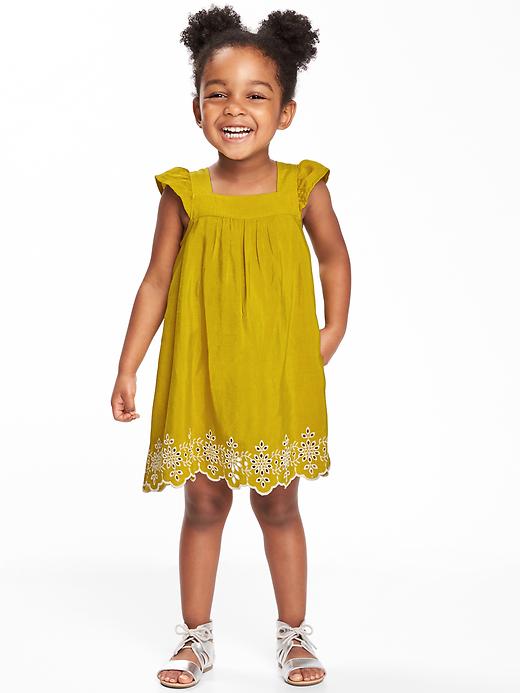 View large product image 1 of 3. Cutwork-Hem Swing Dress for Toddler Girls