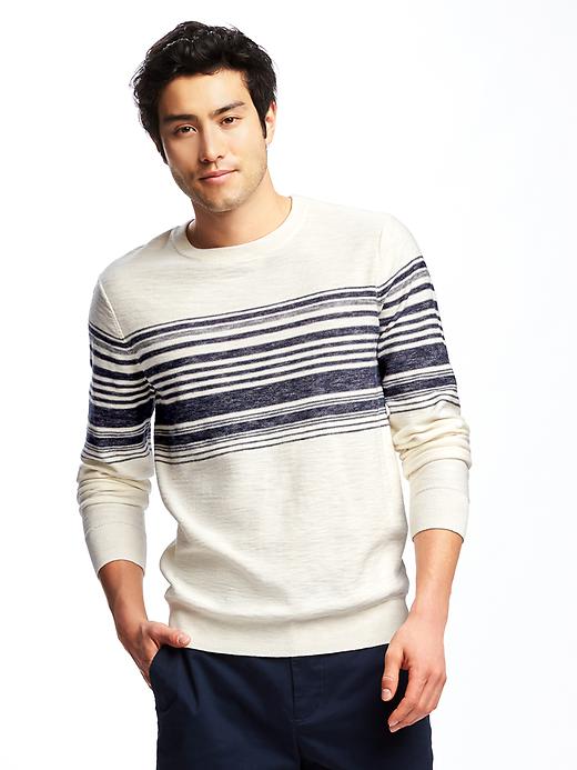 Image number 1 showing, Striped Crew-Neck Sweater for Men