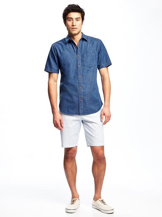 Image number 3 showing, Slim-Fit Classic Denim Shirt For Men
