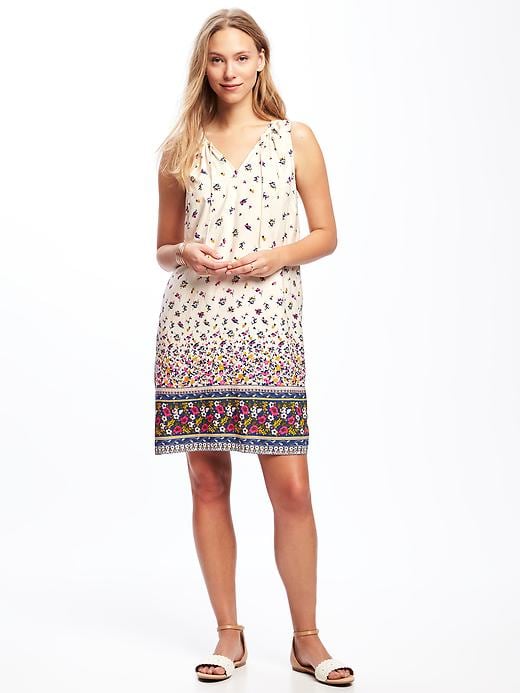 View large product image 1 of 1. Printed Tassel Shift Dress for Women