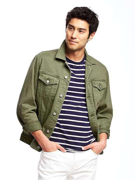 Image number 1 showing, Garment-Dyed Denim Jacket for Men