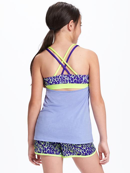 View large product image 1 of 2. Strappy 2-in-1 Performance Tank for Girls