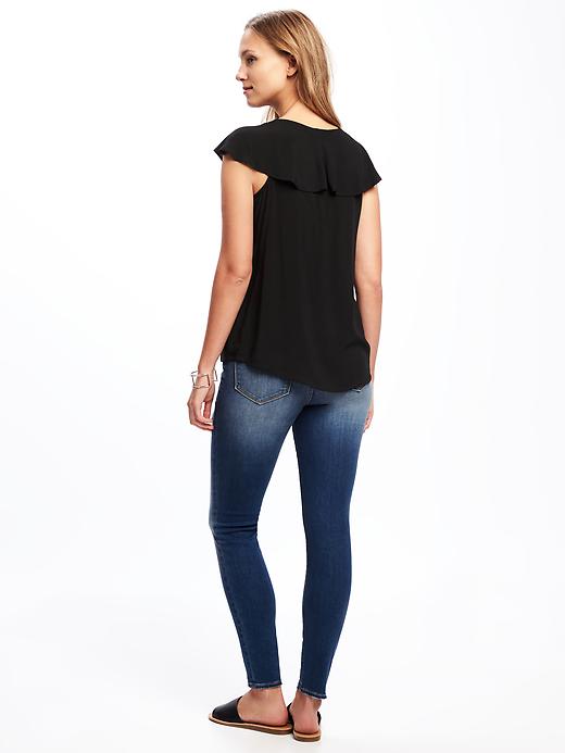 Image number 2 showing, Relaxed Ruffle-Trim Blouse for Women