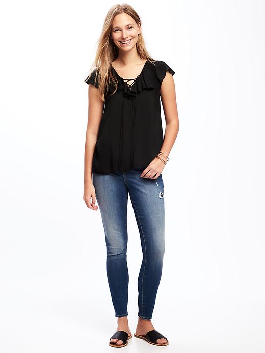 Image number 3 showing, Relaxed Ruffle-Trim Blouse for Women