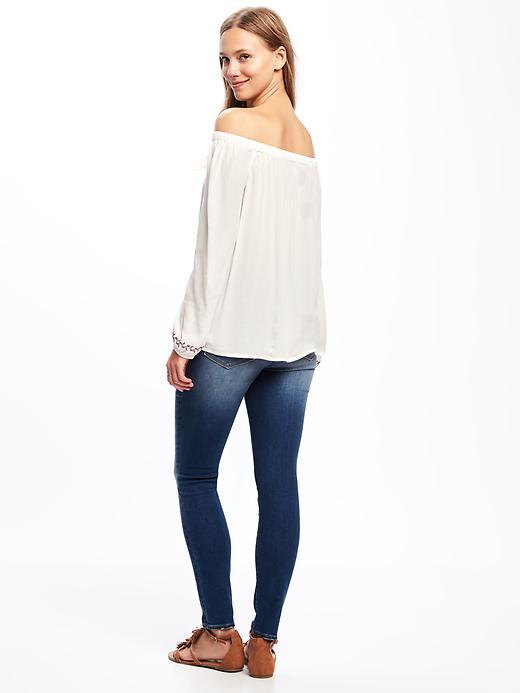 Image number 2 showing, Embroidered Off-the-Shoulder Swing Top for Women