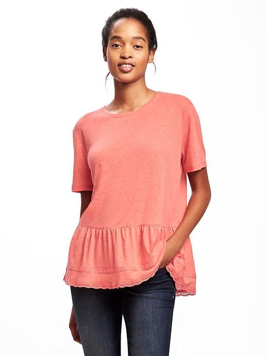 Image number 1 showing, Relaxed Peplum-Hem Top for Women
