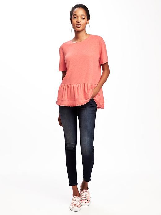 Image number 3 showing, Relaxed Peplum-Hem Top for Women