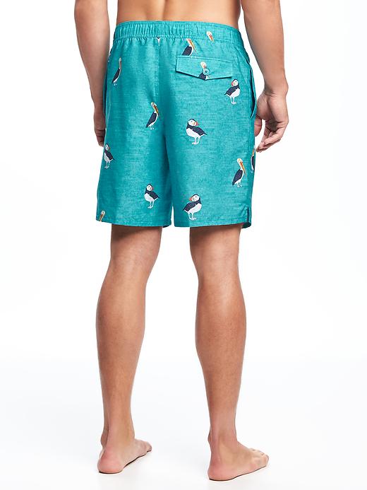 View large product image 2 of 3. Printed Swim Trunks for Men (8")
