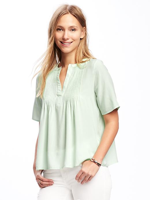 Image number 1 showing, Pintucked Swing Blouse for Women