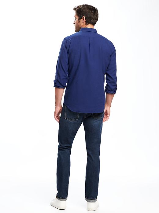 Image number 2 showing, Slim-Fit Linen-Blend Shirt For Men