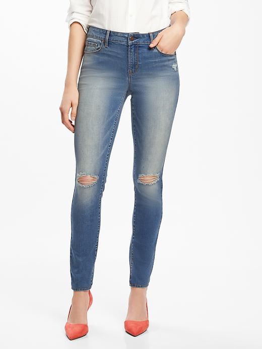 View large product image 1 of 3. Mid-Rise Distressed Rockstar Jeans for Women