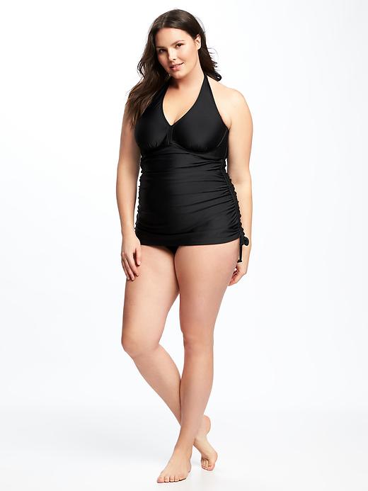 Image number 3 showing, Ruched Underwire Plus-Size Swim Dress