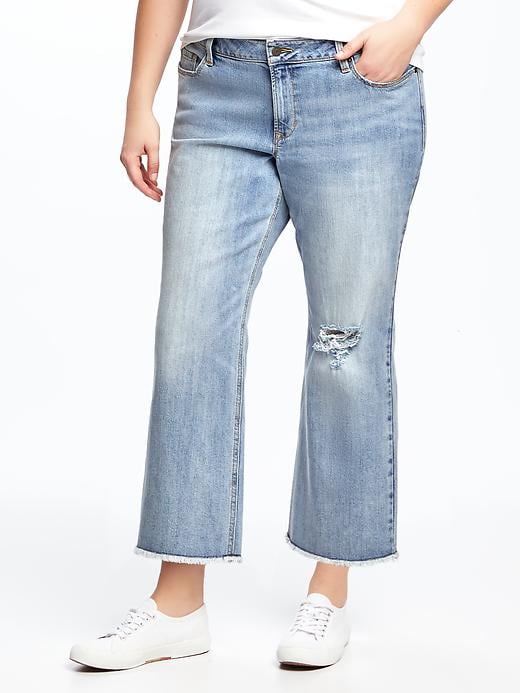 View large product image 1 of 2. Plus-Size Cropped Kick-Flare Jeans