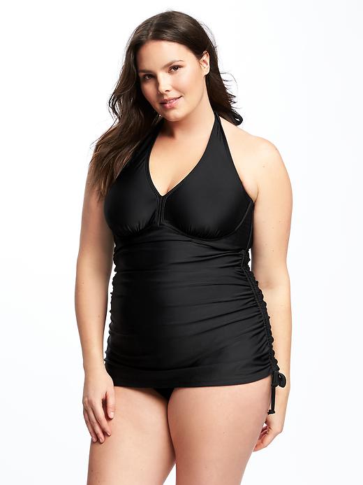 Image number 1 showing, Ruched Underwire Plus-Size Swim Dress