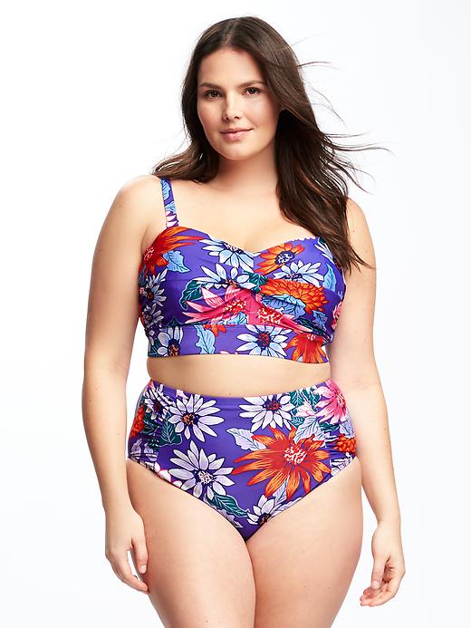 View large product image 1 of 1. Twist-Front Plus-Size Underwire Bikini Top