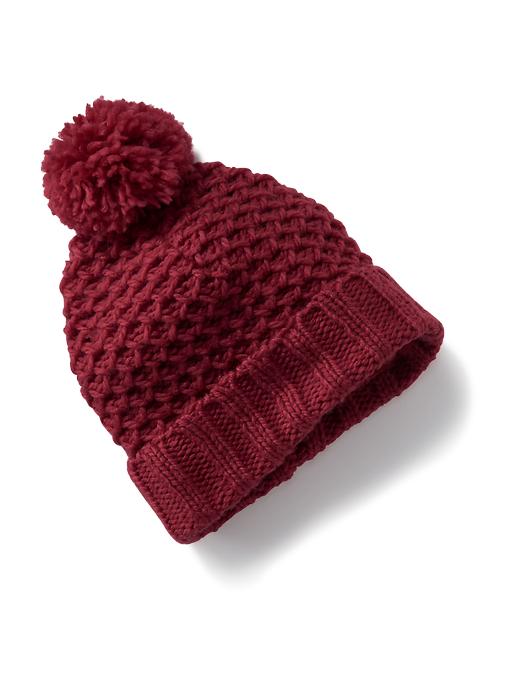 View large product image 1 of 1. Honeycomb-Knit Pom-Pom Hat For Toddler