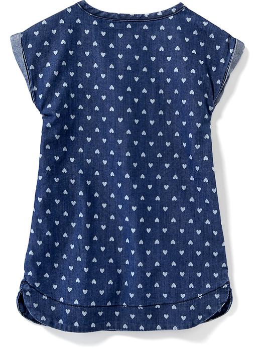 View large product image 2 of 2. Heart-Patterned Shift Dress for Toddler Girls