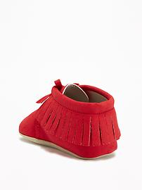 View large product image 3 of 4. Sueded Fringe Booties for Baby
