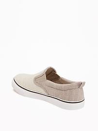 View large product image 3 of 3. Textured Canvas Slip-Ons for Boys