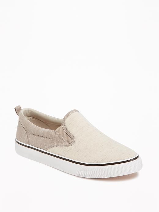 View large product image 1 of 3. Textured Canvas Slip-Ons for Boys