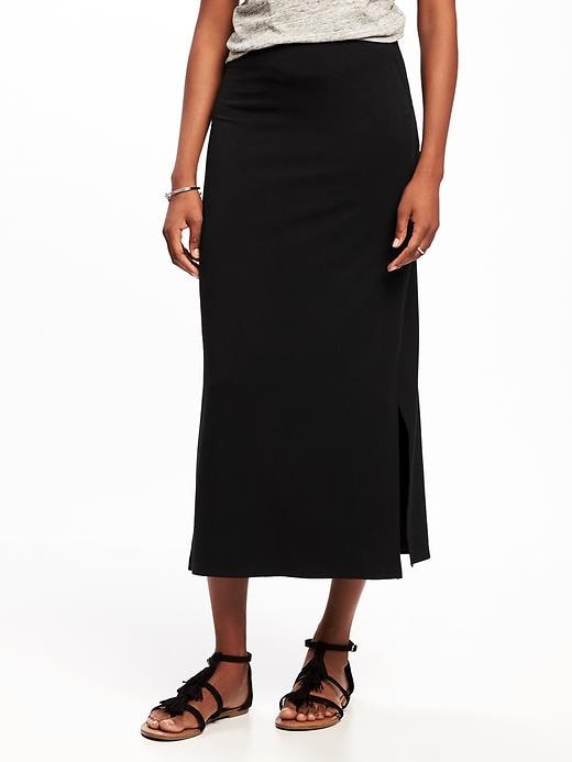 View large product image 1 of 3. Fitted Jersey Maxi Skirt for Women