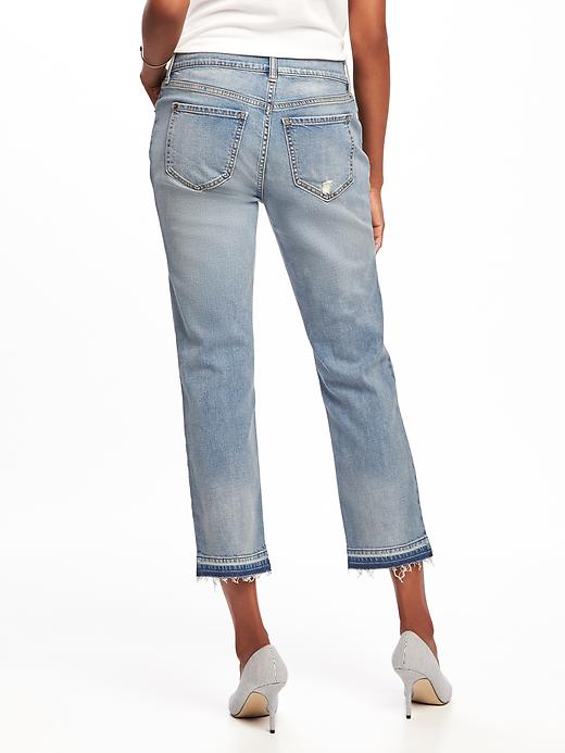 View large product image 2 of 3. Distressed Cropped Boyfriend Jeans for Women (24")