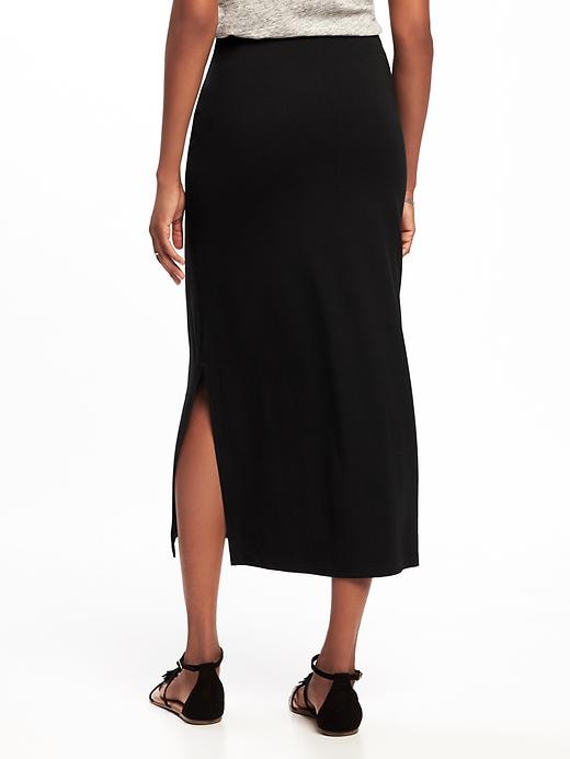 View large product image 2 of 3. Fitted Jersey Maxi Skirt for Women