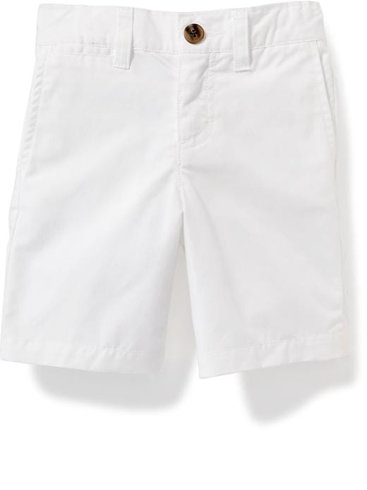 View large product image 1 of 1. Uniform Flat-Front Twill Shorts for Toddler Boys