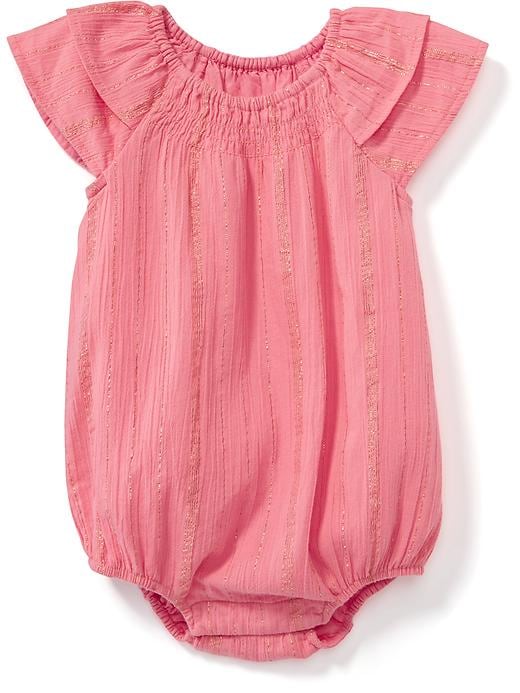 View large product image 1 of 1. Sparkle Striped Bubble Romper for Baby