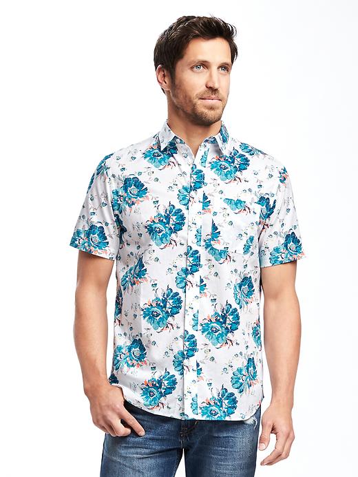 Image number 1 showing, Slim-Fit Floral-Print Shirt For Men