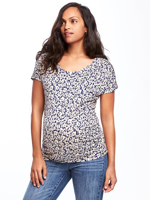 Image number 1 showing, Maternity Fitted Shoulder-Pleat Tee