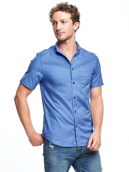 View large product image 1 of 1. Slim-Fit Built-In Flex Summer-Weight Oxford Shirt For Men