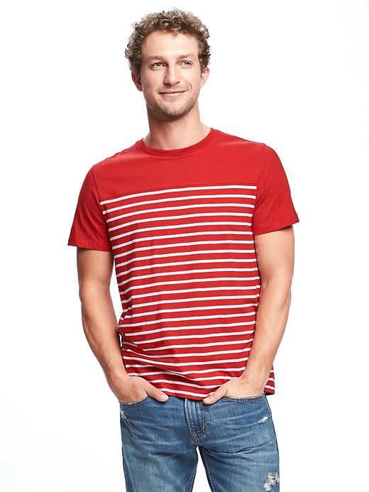 View large product image 1 of 1. Soft-Washed Seamed-Yoke Tee for Men