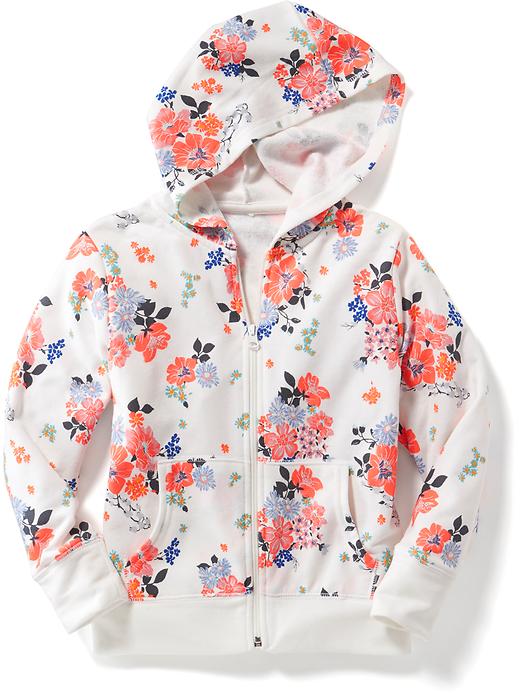 View large product image 1 of 1. Floral Full-Zip Hoodie for Girls