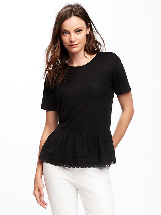 View large product image 1 of 1. Relaxed Peplum-Hem Top for Women