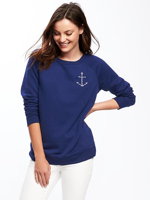 Image number 1 showing, Relaxed French-Terry Sweatshirt for Women