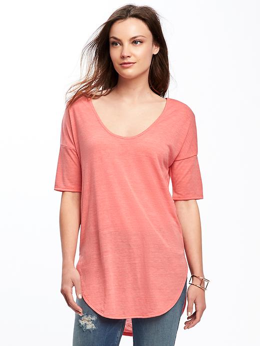 Image number 1 showing, Relaxed Curved-Hem Tunic for Women