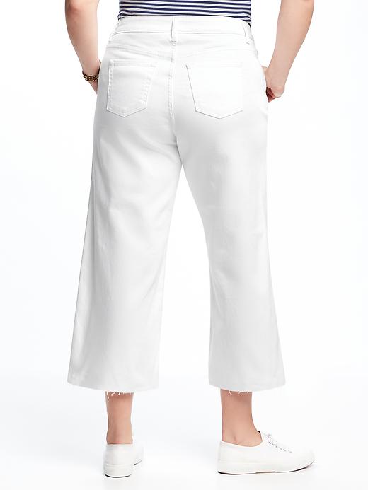 View large product image 2 of 2. High-Rise Plus-Size Wide-Leg Ankle Jeans