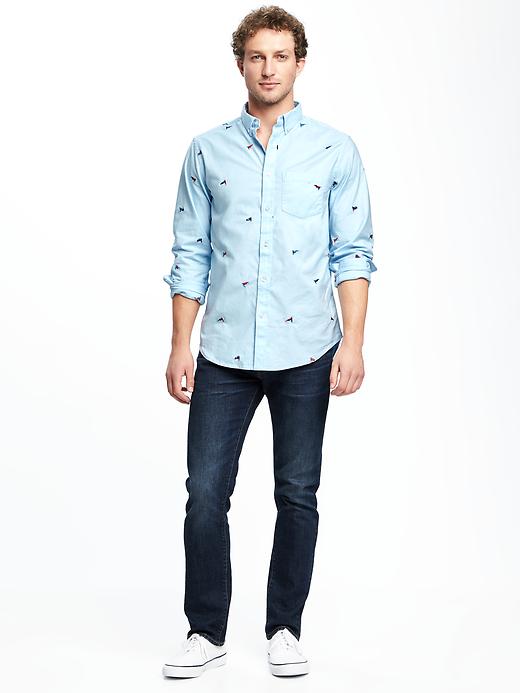 Image number 3 showing, Regular-Fit Built-In Flex Oxford Shirt for Men