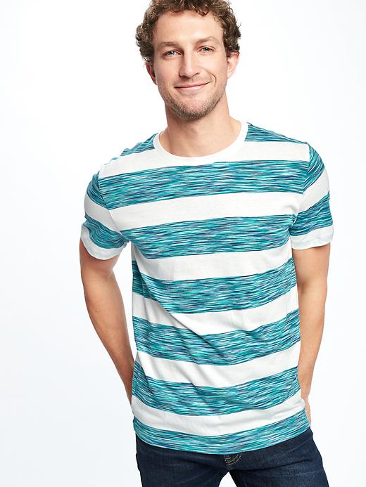 Image number 4 showing, Soft-Washed Space-Dye Stripe Tee for Men
