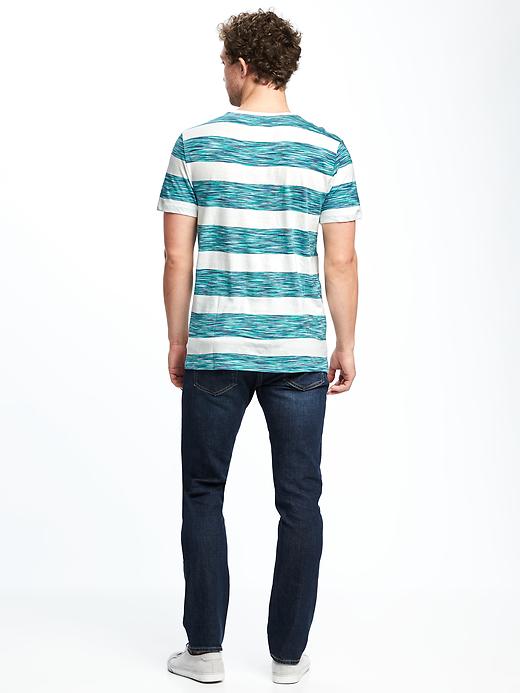 Image number 2 showing, Soft-Washed Space-Dye Stripe Tee for Men