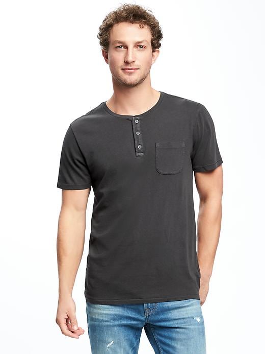View large product image 1 of 1. Garment-Dyed Henley for Men