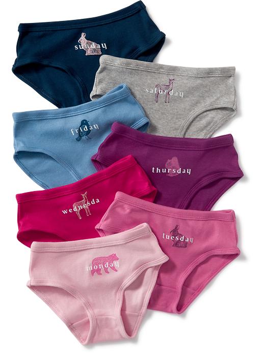 View large product image 1 of 1. Day-of-the-Week 7-Pack Briefs for Toddler Girls